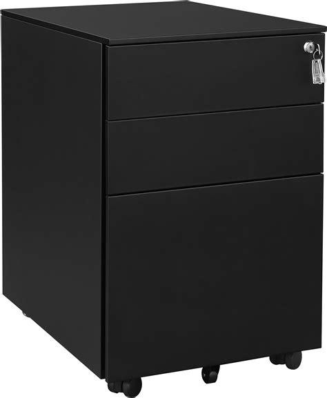 songmics mobile file cabinet with 3 steel pedestal file uofc60bk|Mobile Lockable File Cabinet .